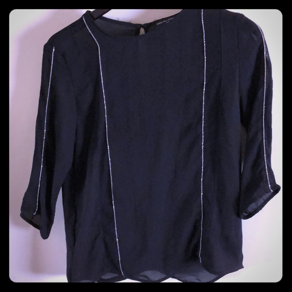 Zara black top with silver detailing